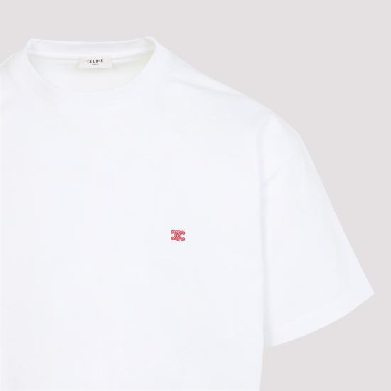 26SS 셀린느 반팔 티셔츠 RX0HW1243 GDJ2 OFF WHITE ROUGE CERISE - CELINE