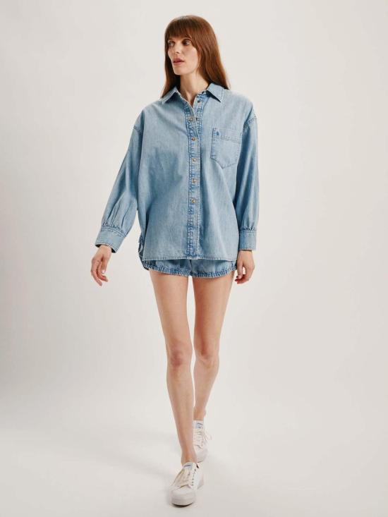  메이블앤모스 데님 셔츠 수지 콘디 카파 데님 셔츠 - MABEL AND MOSS