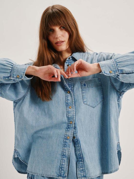  메이블앤모스 데님 셔츠 수지 콘디 카파 데님 셔츠 - MABEL AND MOSS