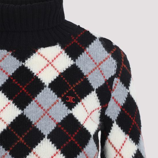 26SS 셀린느 스웨터 RY0M30V32 38WG BLACK WHITE GREY - CELINE