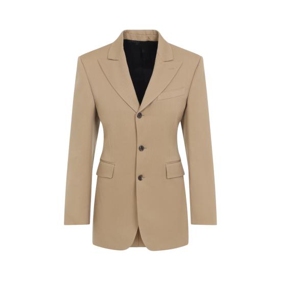 26SS 셀린느 다이애그널 울 콜론 재킷 RV15G092D 04CA CARAMEL - CELINE