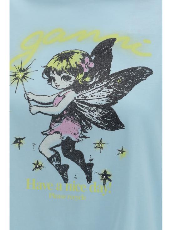 26SS 가니 반팔 티셔츠 A1050174 07Z LIGHT BLUE - GANNI