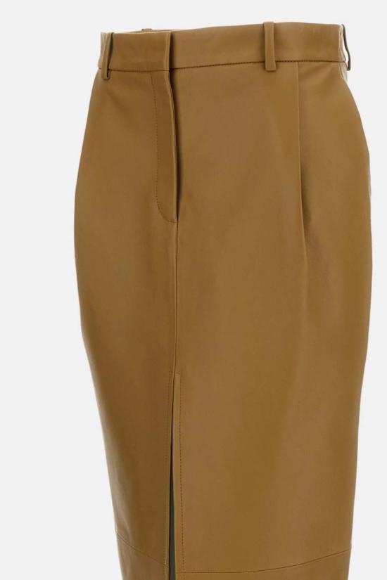  케이트 롱 스커트 Khaite Anden 가죽 스커트 베이지 - KHAITE