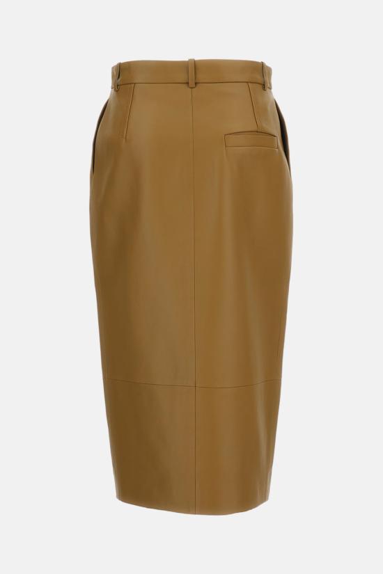  케이트 롱 스커트 Khaite Anden 가죽 스커트 베이지 - KHAITE