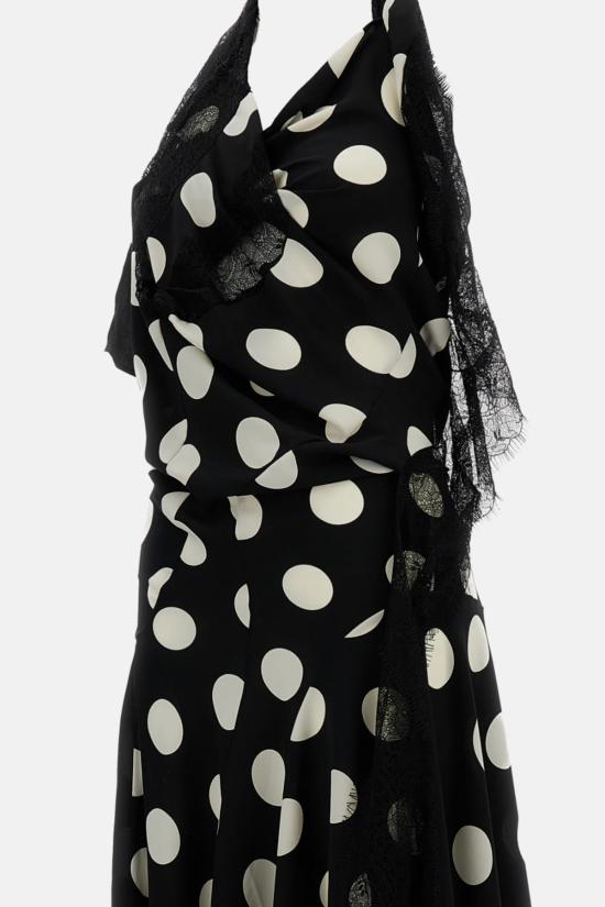  와타나베 준야 롱 원피스 준야 와타나베 도트 무늬 미디 드레스 블랙 - JUNYA WATANABE