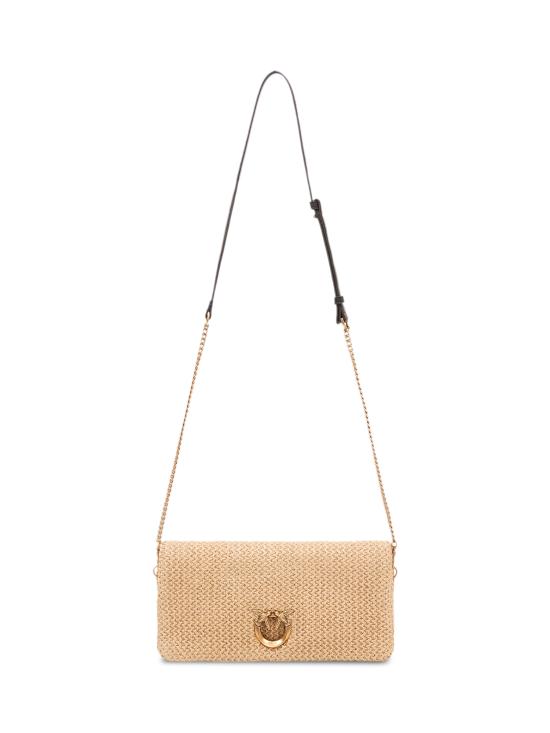 26SS 핑코 크로스백 106022A391 C24Q RAFIA NERO ANTIQUE GOLD - PINKO