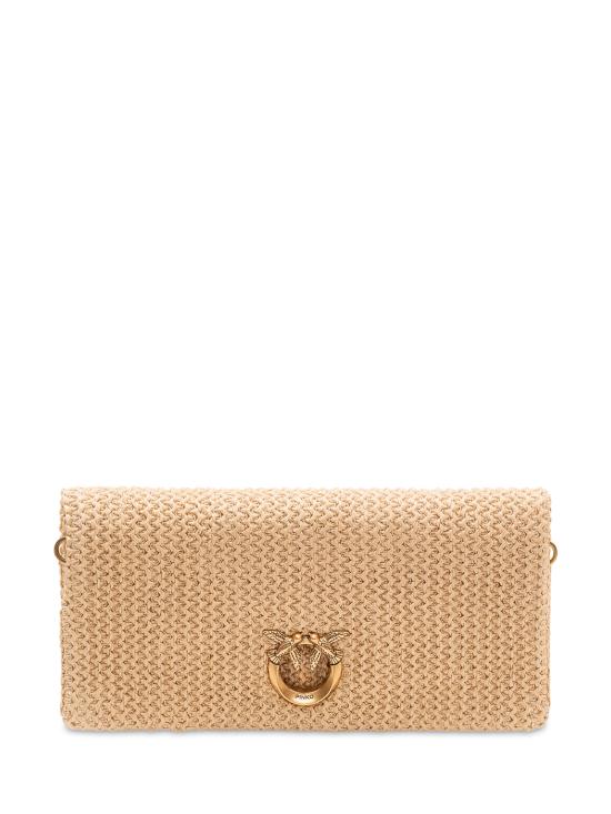 26SS 핑코 크로스백 106022A391 C24Q RAFIA NERO ANTIQUE GOLD