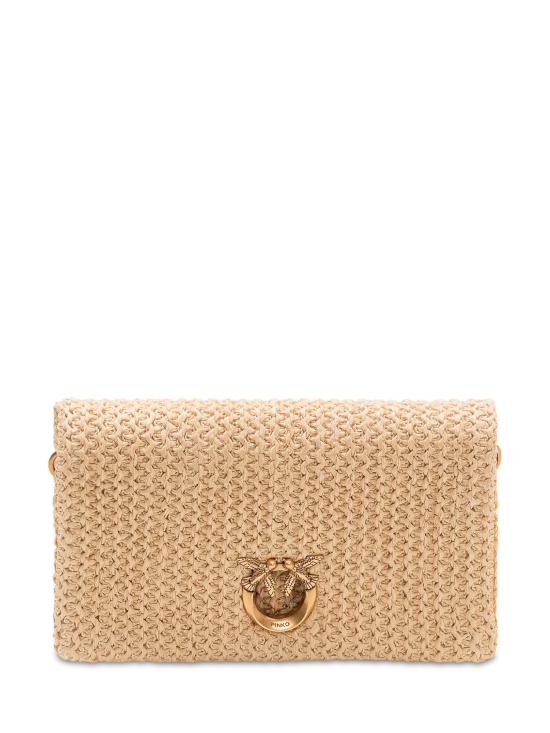 26SS 핑코 크로스백 106023A391 C24Q RAFIA NERO ANTIQUE GOLD