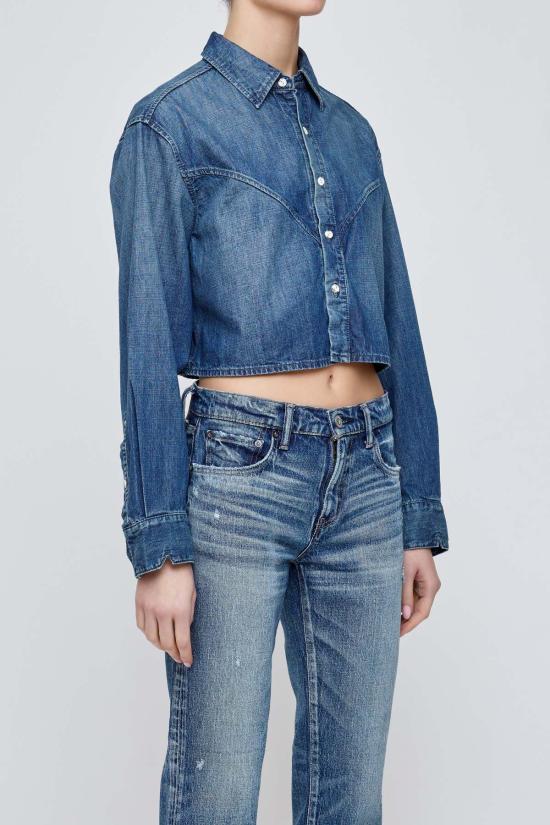  마우지 데님 셔츠 무시 폴리 데님 셔츠 - MOUSSY