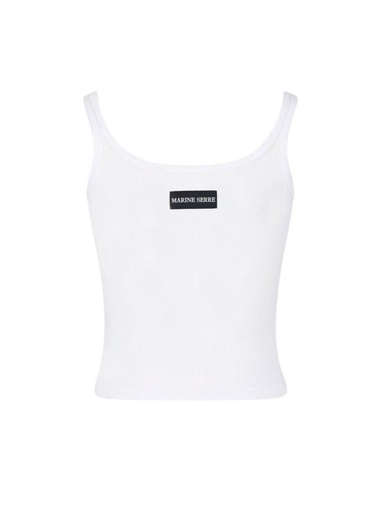  마린세르 민소매 티셔츠 마린 세르 탱크탑 로고 문 화이트 - MARINE SERRE