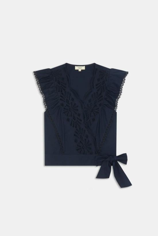  선쿠 블라우스 릴라 자수 민소매 - SUNCOO