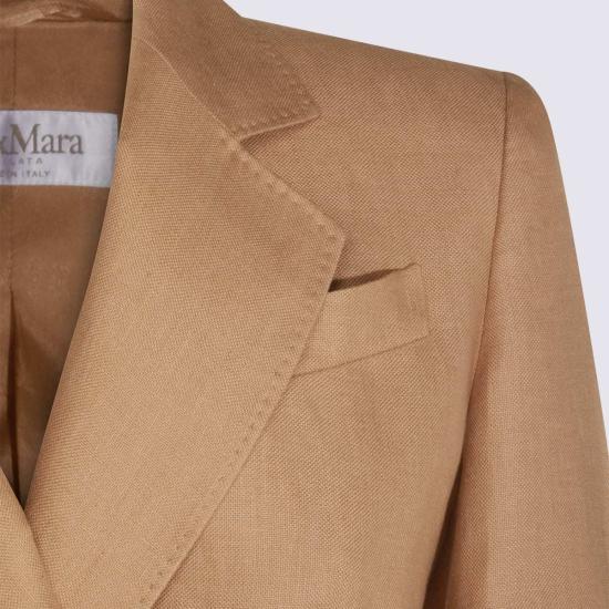  막스마라 자켓 막스 마라 믹스피온다 린넨 블레이저 샌드 - MAX MARA