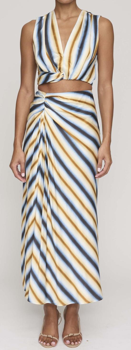  에이엘씨 롱 스커트 A.L.C. 데님  타호 블루/초콜릿 - A.L.C.