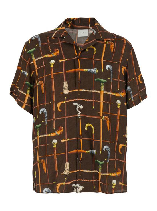 26SS 드롤드무슈 반팔 셔츠 KSH230VI033BN Brown