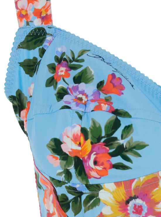 26SS 돌체앤가바나 플라워 부케 프린트 코튼 드레스 F6TTHTHS5UUHC5ZO Blu - DOLCE & GABBANA