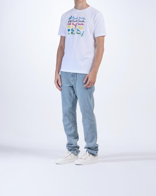  PS 바이 폴스미스 반팔 티셔츠 M2R 011R NP4697 BIANCO - PS BY PAUL SMITH