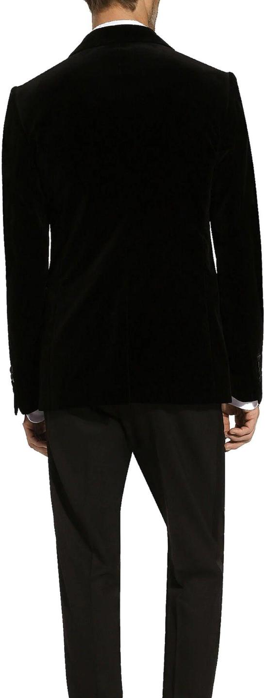  돌체앤가바나 싱글 브레스티드 벨벳 수트 자켓 G2UD5TFUVG7N0000 BLACK - DOLCE & GABBANA