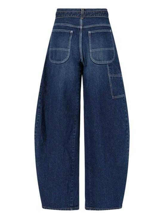  사카이 데님 팬츠 배럴 와이드 진 블루 - SACAI