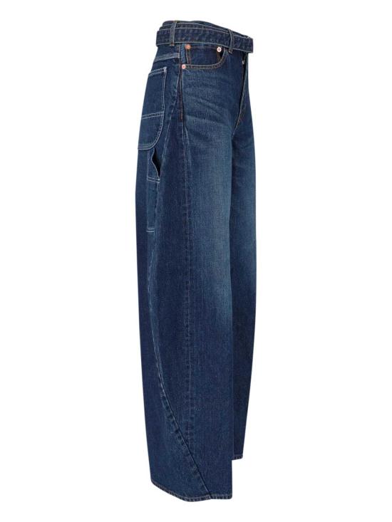  사카이 데님 팬츠 배럴 와이드 진 블루 - SACAI