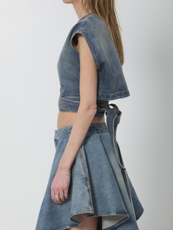 26SS 알라이아 반팔 티셔츠 AA9H1482D026C BLUE - ALAIA