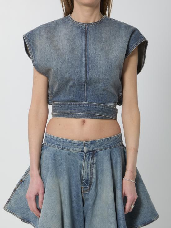 26SS 알라이아 반팔 티셔츠 AA9H1482D026C BLUE