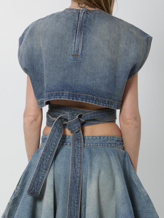 26SS 알라이아 반팔 티셔츠 AA9H1482D026C BLUE - ALAIA