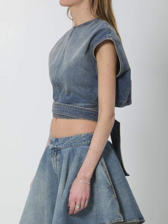 26SS 알라이아 반팔 티셔츠 AA9H1482D026C BLUE - ALAIA