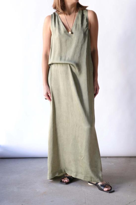  크리스티앙 뵈이넝스 롱 원피스 Christian Wijnants Dalta V 넥 드레스 다크 세이지