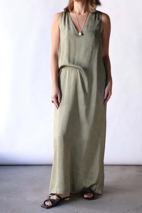  크리스티앙 뵈이넝스 롱 원피스 Christian Wijnants Dalta V 넥 드레스 다크 세이지 - CHRISTIAN WIJNANTS