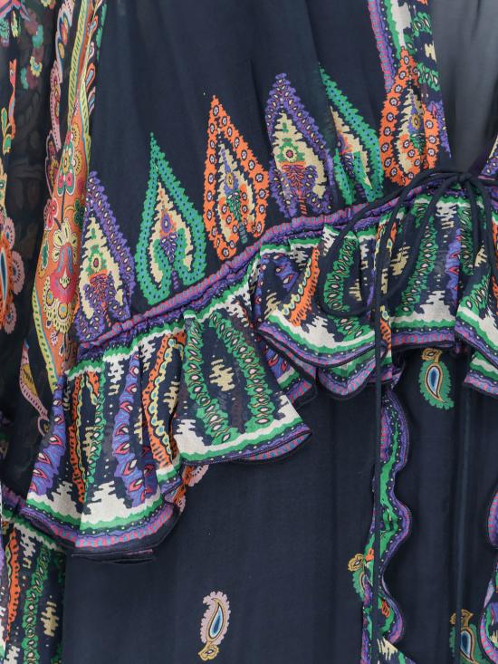  에트로 롱 원피스 실크 롱 드레스 멀티컬러 - ETRO