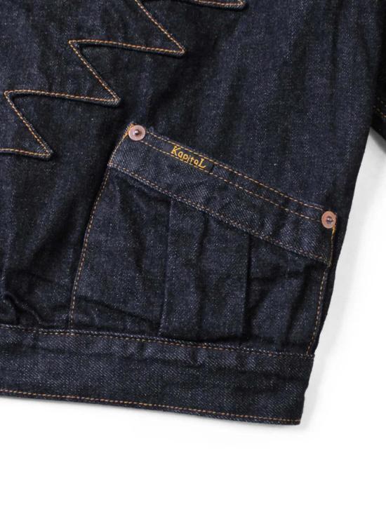  캐피탈 데님 자켓 Kapital 12oz 데님 산토 도밍고 썬더버드 재킷 - KAPITAL