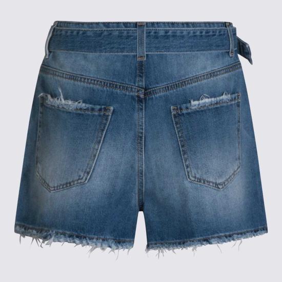  트윈셋 데님 숏팬츠 코튼 반바지 데님 블루 - TWINSET