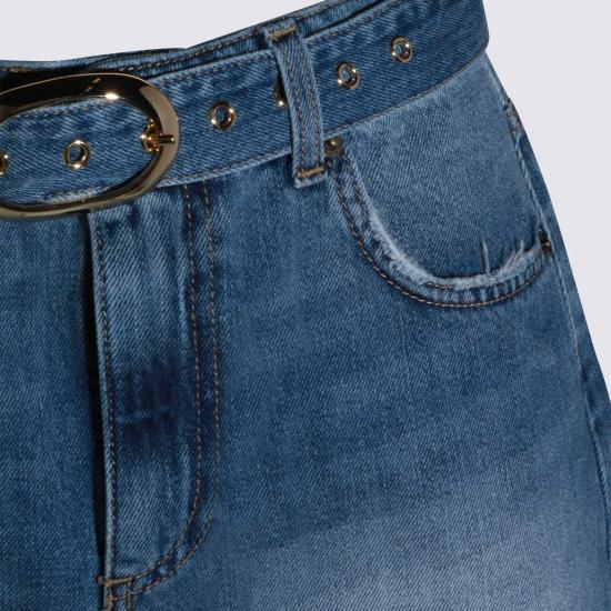  트윈셋 데님 숏팬츠 코튼 반바지 데님 블루 - TWINSET