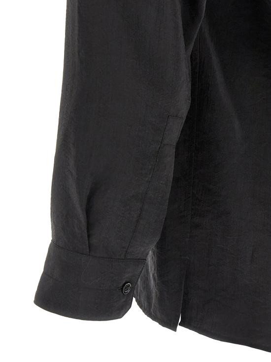 26SS 르메르 드라이 실크 컨버터블 칼라 셔츠 SH1233LF1308BK999 Black - LEMAIRE