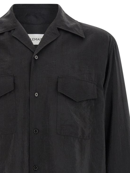 26SS 르메르 드라이 실크 컨버터블 칼라 셔츠 SH1233LF1308BK999 Black - LEMAIRE