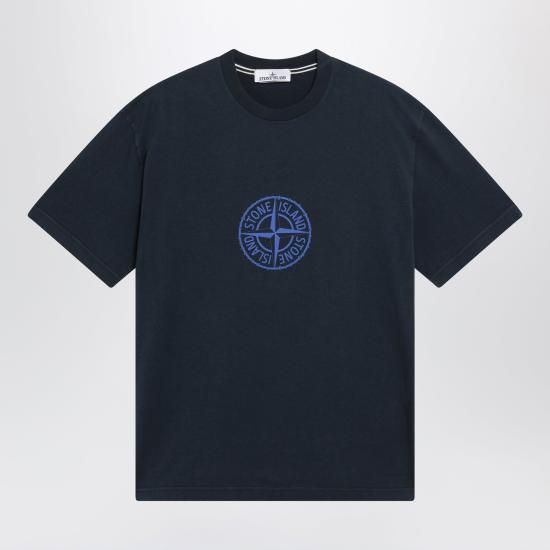 26SS 스톤 아일랜드 로고 프린트 숏슬리브 티셔츠 S152100001S0362 Blue
