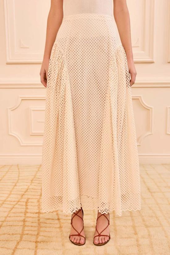  울라 존슨 롱 원피스 폰 아일렛 코튼 스커트 - ULLA JOHNSON