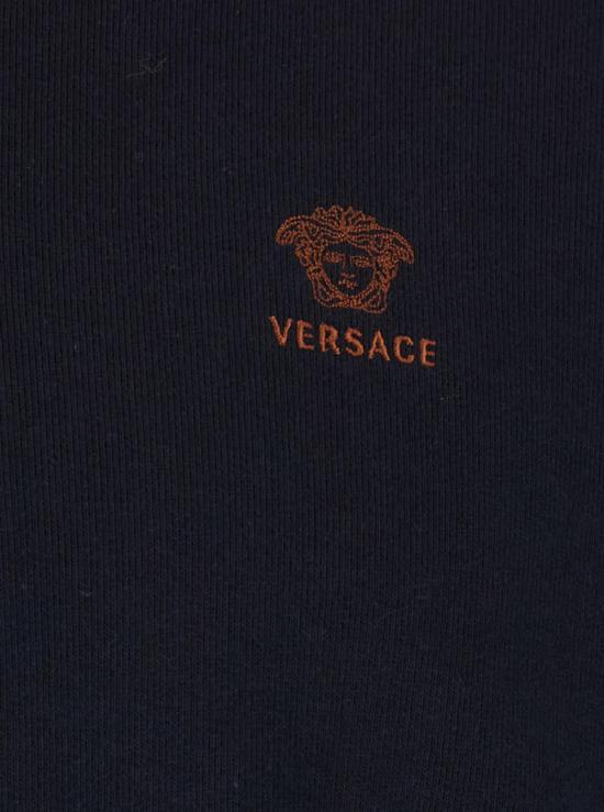  베르사체 긴팔 티셔츠 블루 후드티 (고정형 후드) - VERSACE