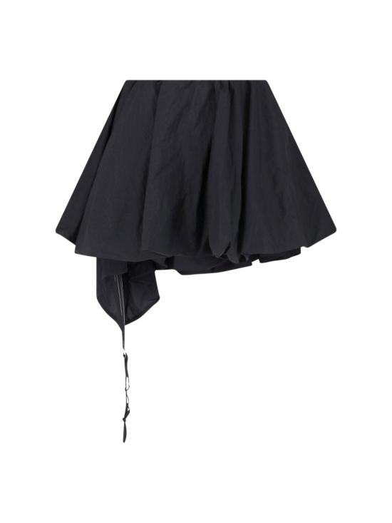  와이쓰리 숏 스커트 Y3 벌룬 비대칭 미니스커트 블랙 - Y-3