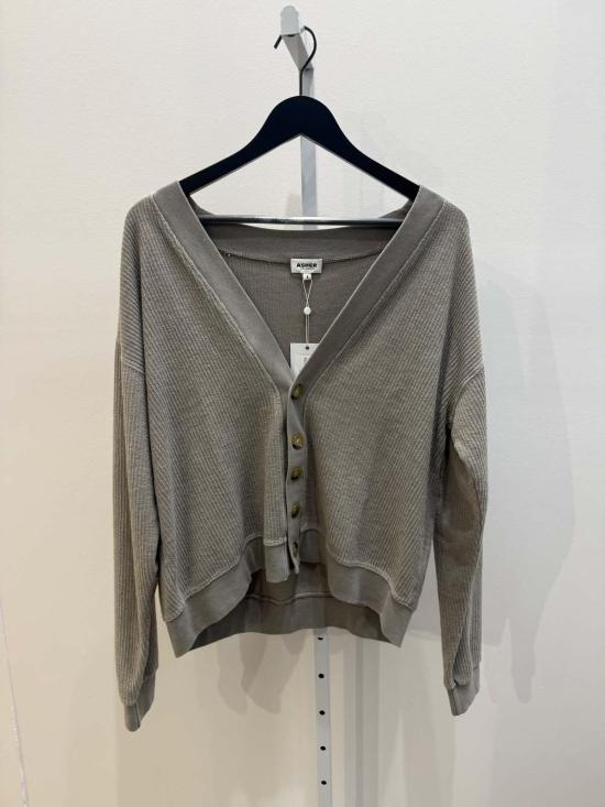  아셀 가디건 애셔 벡 텍스처드  모스 - ASHER