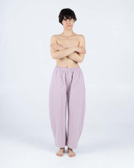  사멧 팬츠 사메트 아베  코튼 린넨 데드스톡 Lila