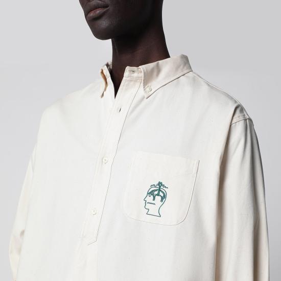 26SS 브레인데드 긴팔 셔츠 P26T24005026CO Beige - BRAIN DEAD