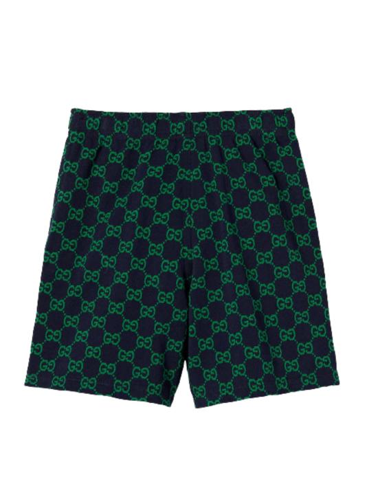 26SS [키즈] 구찌 쇼츠/버뮤다 849680 XJHA9 4085 NAVY GREEN - GUCCI