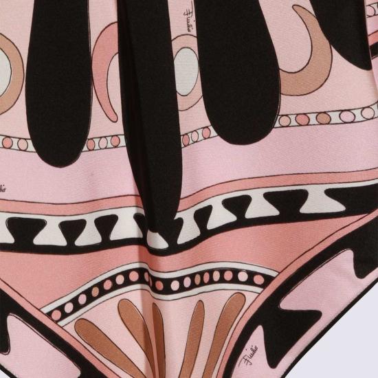  푸찌 블라우스 푸치 핑크 앤 블랙 실크 탱크탑 - PUCCI