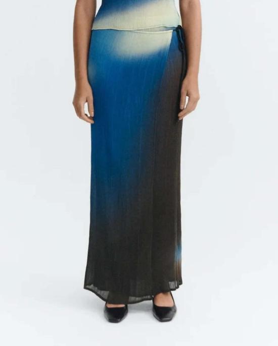  띵킹 뮤 롱 스커트 씽킹뮤 플리츠 폴린 스커트