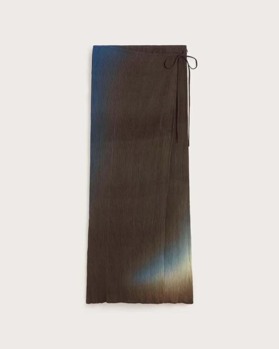  띵킹 뮤 롱 스커트 씽킹뮤 플리츠 폴린 스커트 - THINKING MU