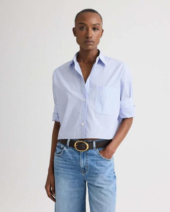  티더블유피 셔츠 Twp Next Ex 셔츠 블루 헤이븐/화이트 - TWP