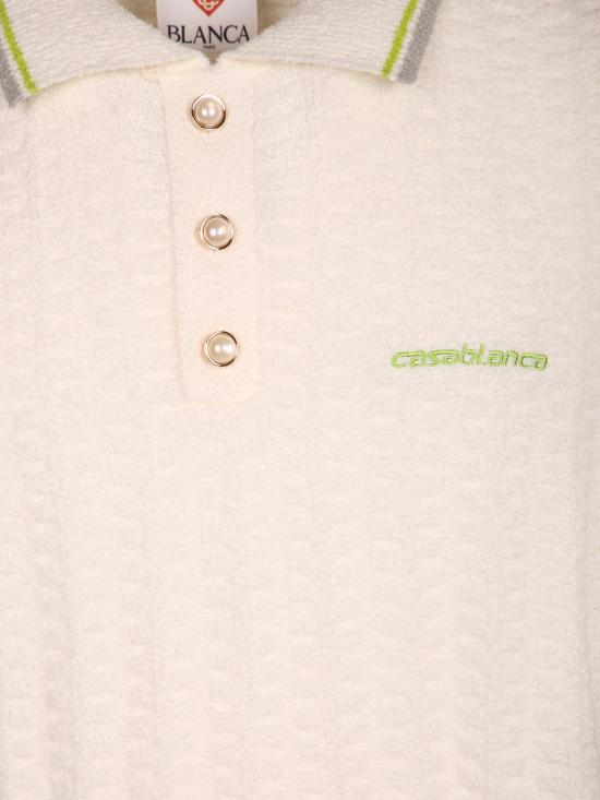 26SS 카사블랑카 폴로 티셔츠 MSP26KW121 4 01 White - CASABLANCA