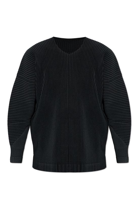 26SS 옴므 플리세 이세이 미야케 긴팔 티셔츠 HP66JK013 15 BLACK DOM