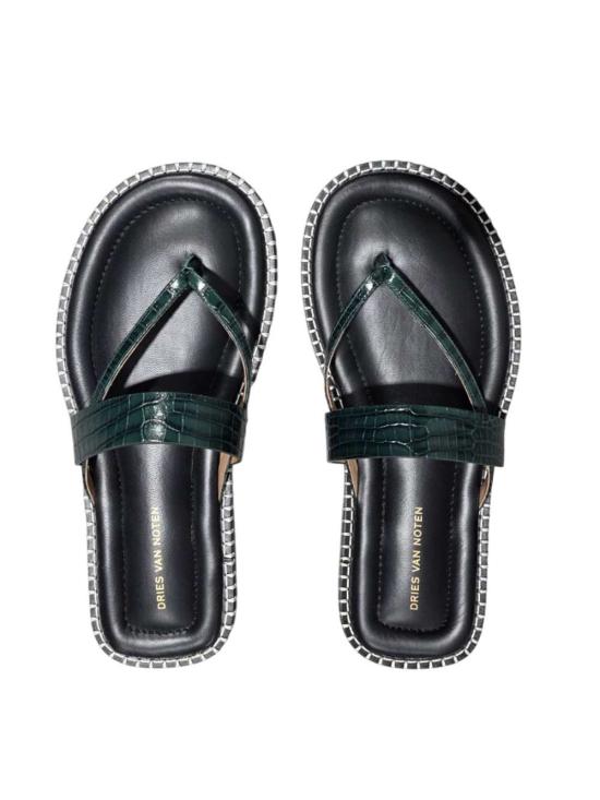 26SS 드리스 반 노튼 뮬/슬리퍼 2610217380598 DARK GREEN 613 - DRIES VAN NOTEN